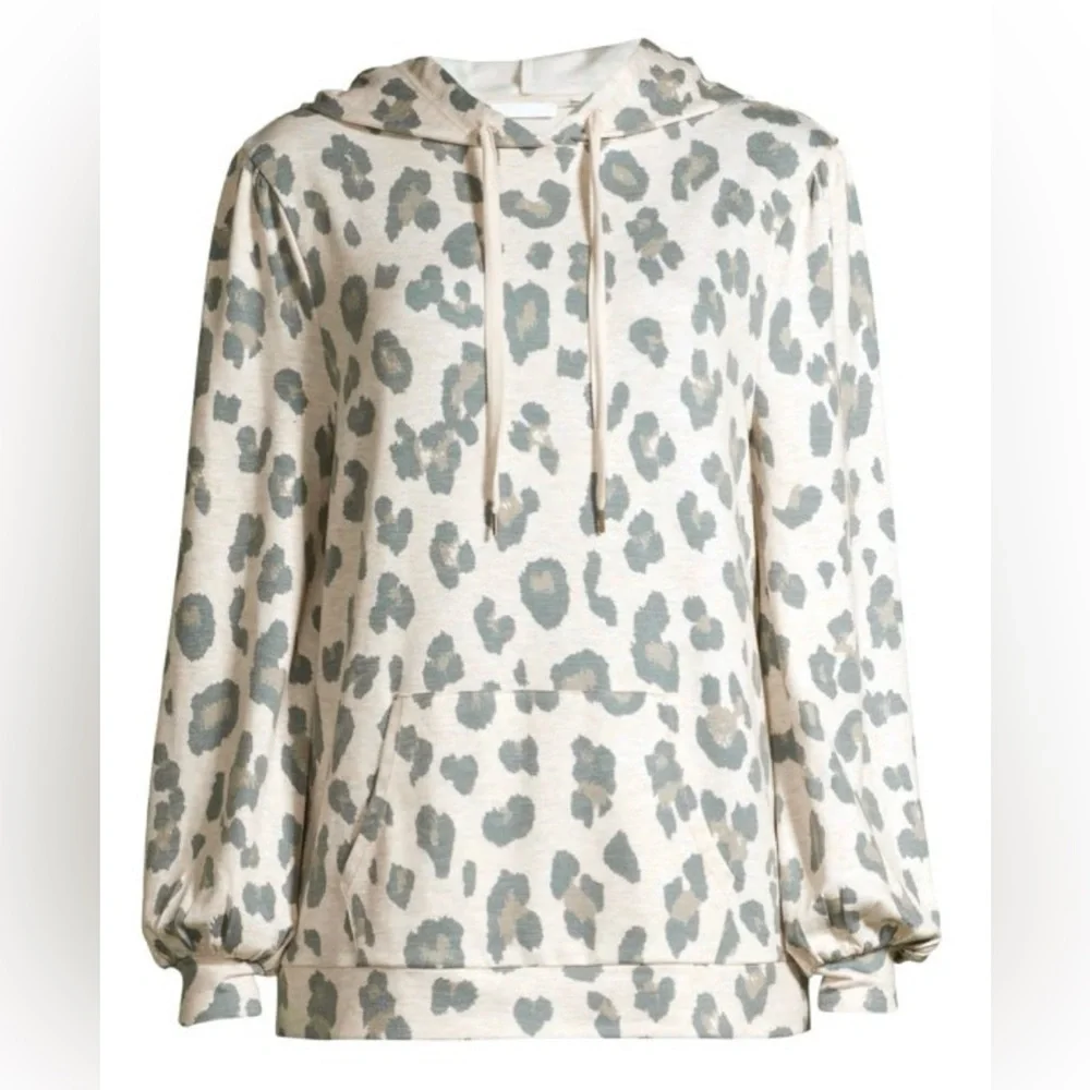 Scoop | Women’s Leopard Print French Terry Hoodie | Size M - Picture 3 of 12